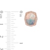 Thumbnail Image 1 of EFFY™ Collection Cushion-Cut Opal and 1/4 CT. T.W. Diamond Frame Stud Earrings in 14K Rose Gold