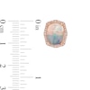 Thumbnail Image 2 of EFFY™ Collection Cushion-Shaped Opal and 1/4 CT. T.W. Diamond Frame Stud Earrings in 14K Rose Gold