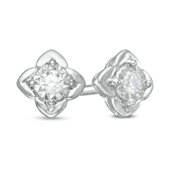 1/15 CT. T.W. Diamond Solitaire Stud Earrings in Sterling Silver (J/I3) 1/15 CT. T.W. Diamond Solitaire Stud Earrings in Sterling Silver (J/I3)