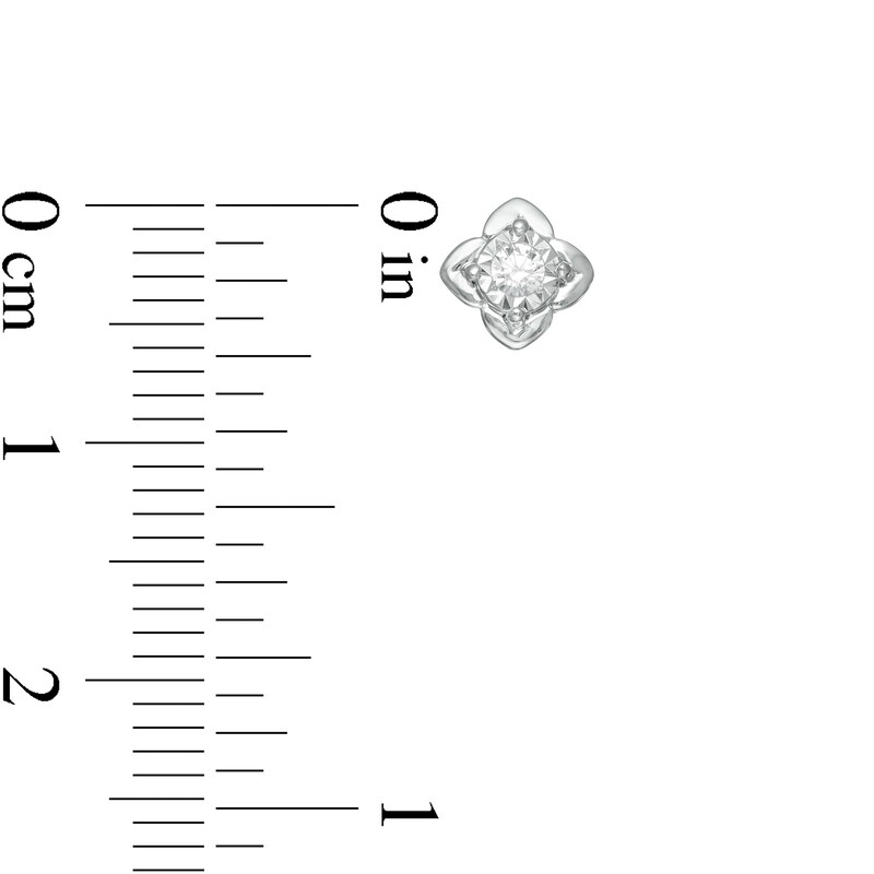 Main Image 3 of 1/15 CT. T.W. Diamond Solitaire Stud Earrings in Sterling Silver (J/I3)