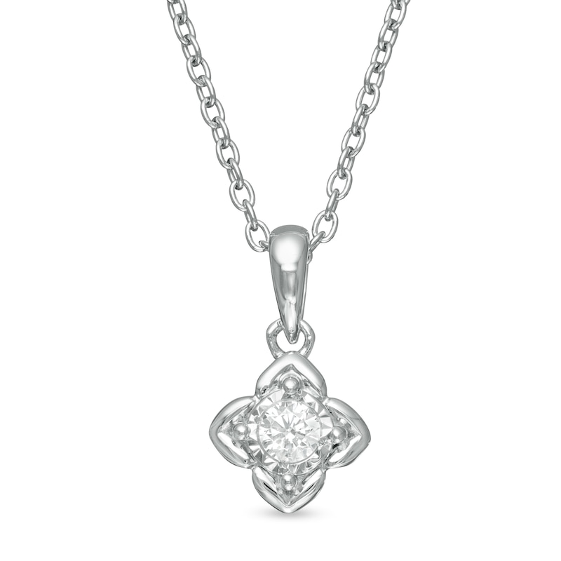 1/15 CT. Diamond Solitaire Pendant in Sterling Silver (J/I3)