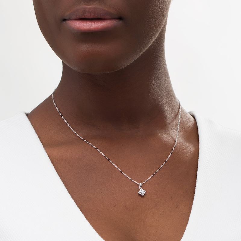 Main Image 2 of 1/15 CT. Diamond Solitaire Pendant in Sterling Silver (J/I3)