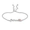 Thumbnail Image 0 of 1/5 CT. T.W. Diamond "Princess" Crown Bolo Bracelet in Sterling Silver with 10K Rose Gold – 9.5"