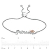 Thumbnail Image 1 of 1/5 CT. T.W. Diamond "Princess" Crown Bolo Bracelet in Sterling Silver with 10K Rose Gold – 9.5"