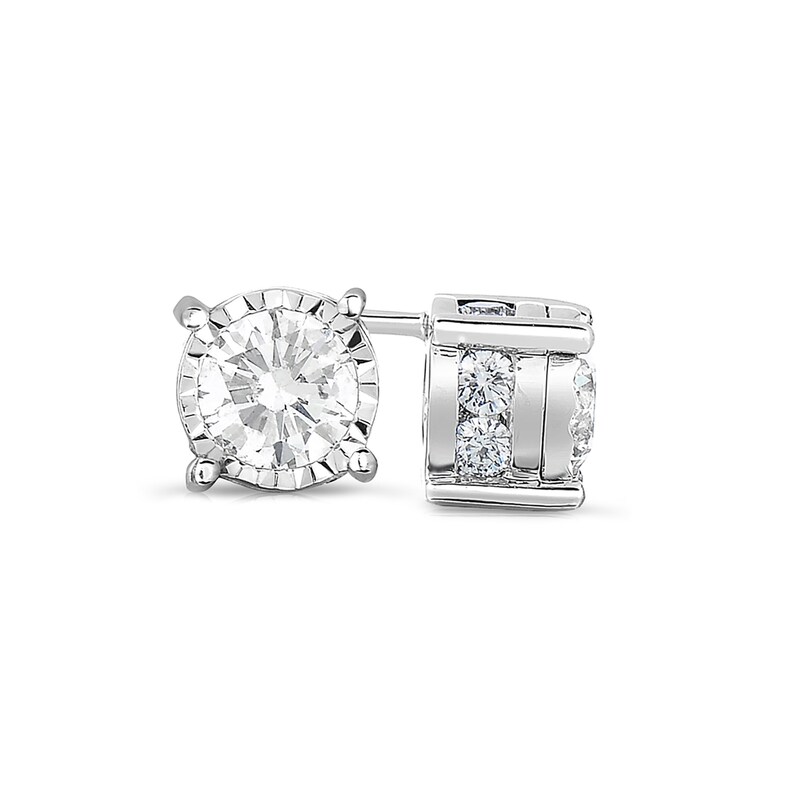 Main Image 1 of 1-1/2 CT. T.W. Diamond Solitaire Stud Earrings in 14K White Gold