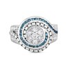 Thumbnail Image 3 of 5/8 CT. T.W. Composite Diamond and Lab-Created Blue Sapphire Chain Link Swirl Frame Ring in Sterling Silver