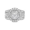 Thumbnail Image 3 of 3 CT. T.W. Diamond Vintage-Style Frame Multi-Row Engagement Ring in 14K White Gold