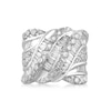 Thumbnail Image 2 of 3 CT. T.W. Baguette and Round Diamond Multi-Row Crossover Ring in 14K White Gold