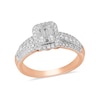 Thumbnail Image 1 of 3/4 CT. T.W. Baguette Diamond Frame Multi-Row Ring in 14K Rose Gold