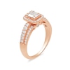 Thumbnail Image 2 of 3/4 CT. T.W. Baguette Diamond Frame Multi-Row Ring in 14K Rose Gold