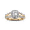 Thumbnail Image 1 of 1/3 CT. T.W. Baguette Diamond Frame Split Shank Engagement Ring in 10K Gold