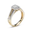 Thumbnail Image 2 of 1/3 CT. T.W. Baguette Diamond Frame Split Shank Engagement Ring in 10K Gold