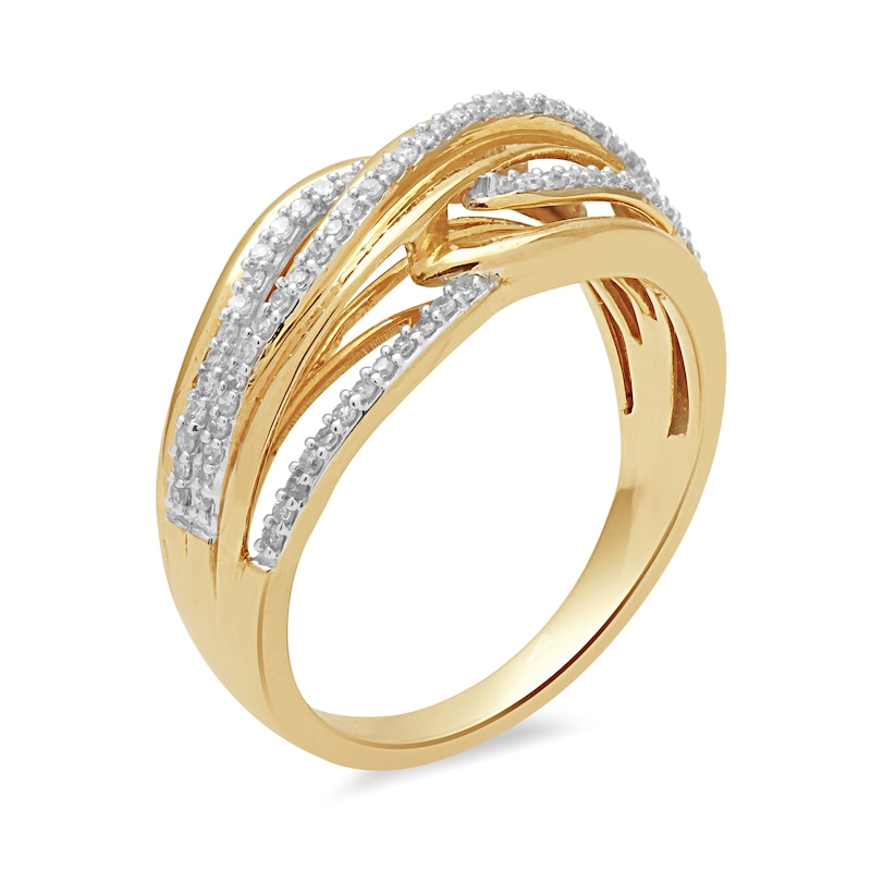 Main Image 2 of 1/4 CT. T.W. Diamond Multi-Row Ring in 10K Gold