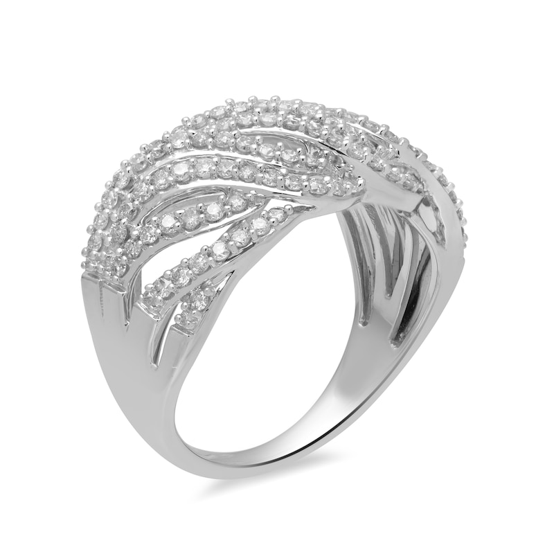 Main Image 2 of 3/4 CT. T.W. Diamond Slant Ring in 10K White Gold