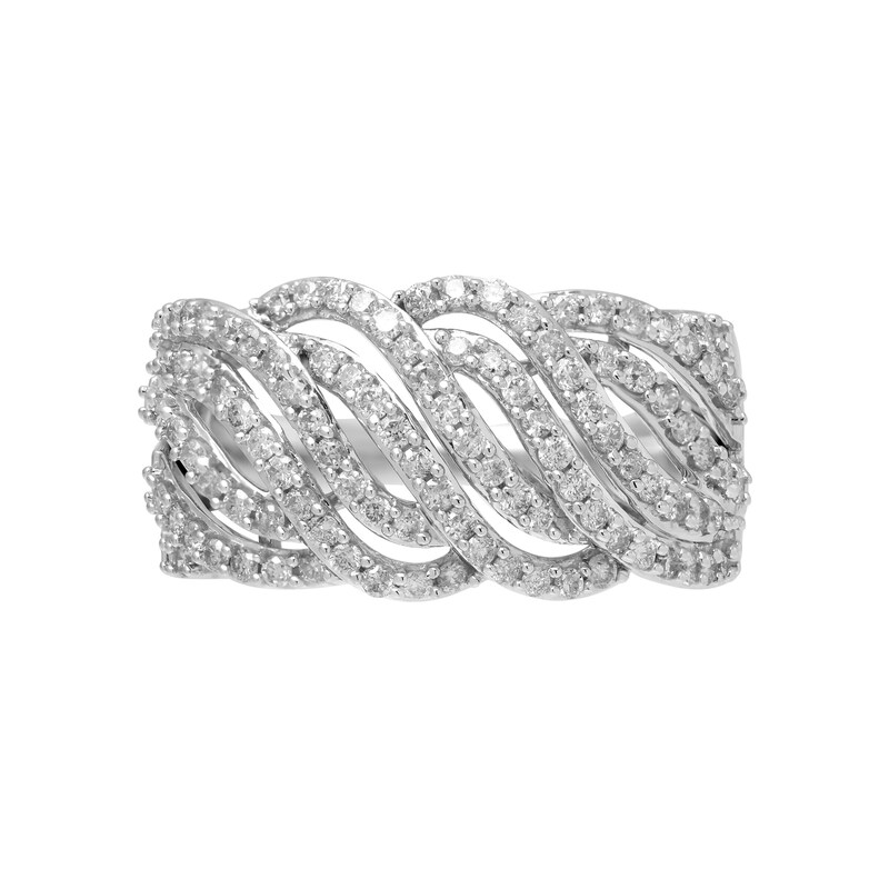 Main Image 3 of 3/4 CT. T.W. Diamond Slant Ring in 10K White Gold