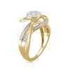Thumbnail Image 2 of 1/2 CT. T.W.  Baguette and Round Composite Diamond Swirl Shank Ring in 10K Gold