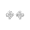 Thumbnail Image 2 of 1/2 CT. T.W. Baguette and Round Composite Diamond Starburst Stud Earrings in Sterling Silver
