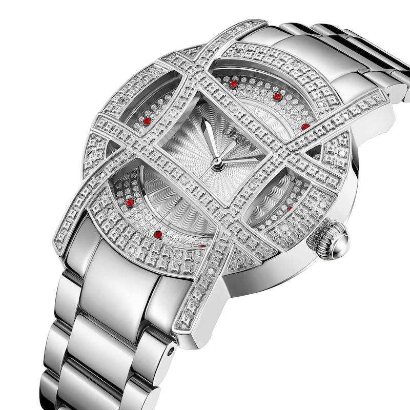 Main Image 2 of Ladies' JBW Olympia 1/5 CT. T.W. Diamond and Crystal Accent Watch with Silver-Tone Dial (Model: JB-6214-10C)