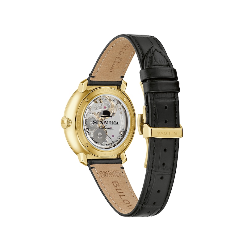 Main Image 3 of Men's Bulova Frank Sinatra 'The Best is Yet To Come' Collection Gold-Tone Strap Watch with Ivory Dial (Model: 97B195)