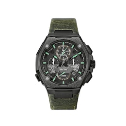 Men's Special Edition Bulova Precisionist X 10th Anniversary Black IP Chronograph Strap Watch (Model: 98B355)