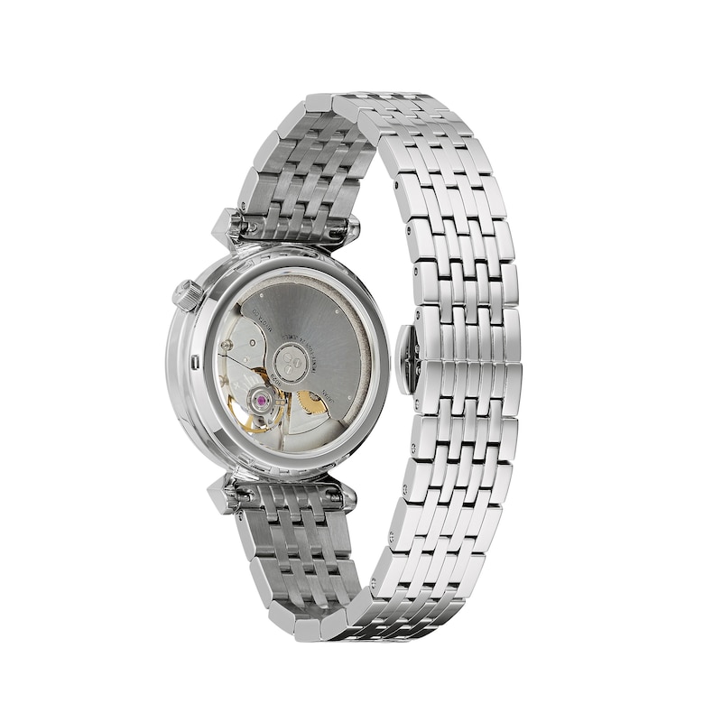 Main Image 4 of Ladies' Bulova Regatta Diamond Accent Automatic Watch with Mother-of-Pearl Skeleton Dial (Model: 96P222)