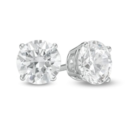 1-1/2 CT. T.W. Certified Lab-Grown Diamond Solitaire Stud Earrings in 14K White Gold (F/SI2)