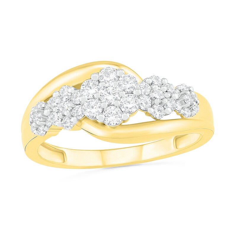 Main Image 1 of 5/8 CT. T.W. Composite Diamond Flower Ring in 10K Gold