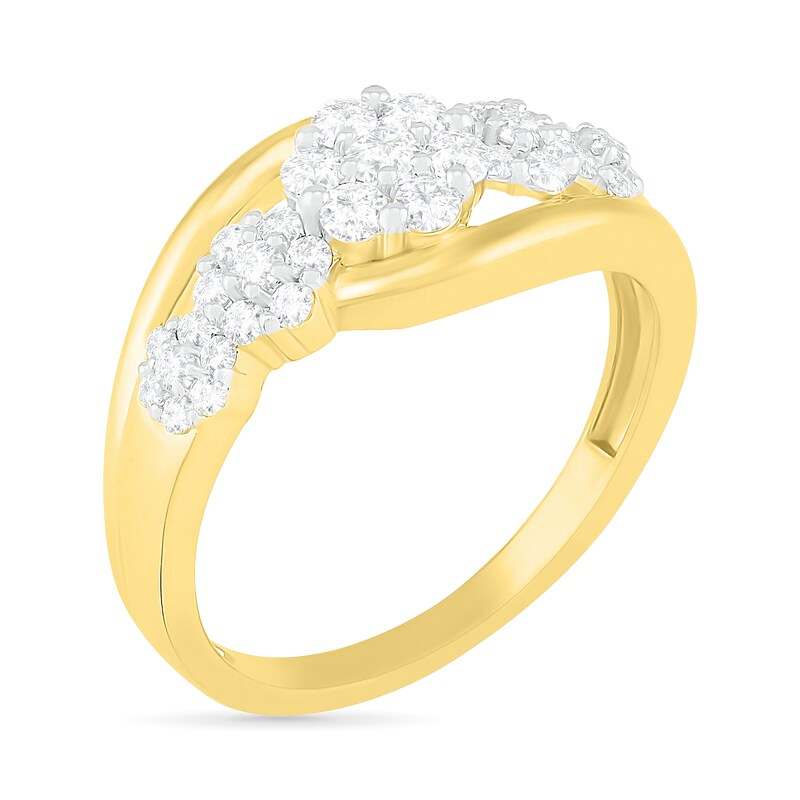 Main Image 2 of 5/8 CT. T.W. Composite Diamond Flower Ring in 10K Gold