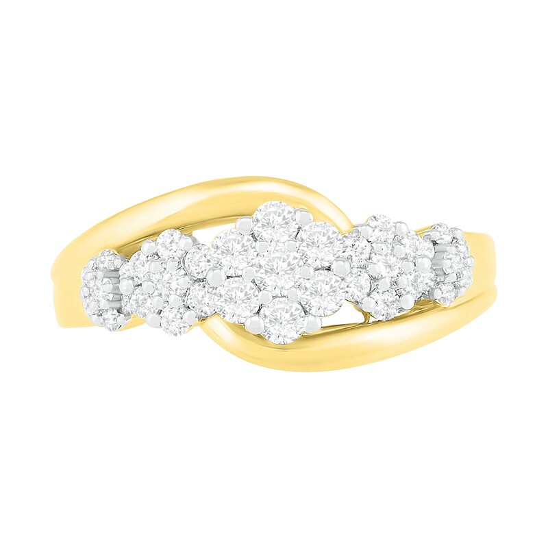 Main Image 3 of 5/8 CT. T.W. Composite Diamond Flower Ring in 10K Gold