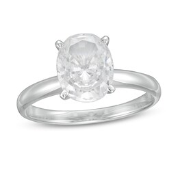 2 CT. Certified Oval Lab-Grown Diamond Solitaire Engagement Ring in 14K White Gold (F/VS2)