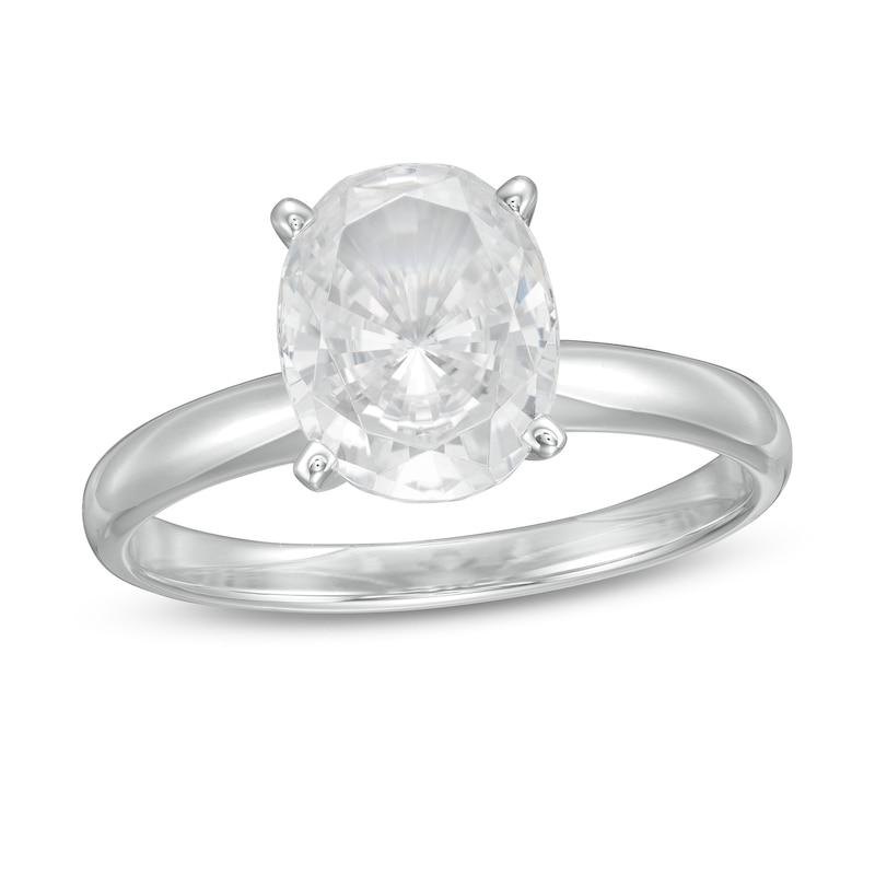 Main Image 1 of 2 CT. Certified Oval Lab-Grown Diamond Solitaire Engagement Ring in 14K White Gold (F/VS2)
