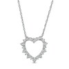 Thumbnail Image 0 of 1/5 CT. T.W. Diamond Heart Sunburst Pendant in Sterling Silver