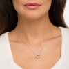 Thumbnail Image 2 of 1/5 CT. T.W. Diamond Heart Sunburst Pendant in Sterling Silver