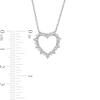 Thumbnail Image 3 of 1/5 CT. T.W. Diamond Heart Sunburst Pendant in Sterling Silver