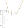 Thumbnail Image 3 of 1/6 CT. T.W. Diamond Double Sideways Cross Necklace in 10K Gold