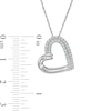 Thumbnail Image 1 of 1/4 CT. T.W. Diamond Double Row Tilted Heart Pendant in Sterling Silver