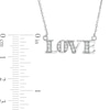 Thumbnail Image 1 of White Lab-Created Sapphire "LOVE" Necklace in Sterling Silver