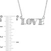 Thumbnail Image 2 of White Lab-Created Sapphire "LOVE" Necklace in Sterling Silver