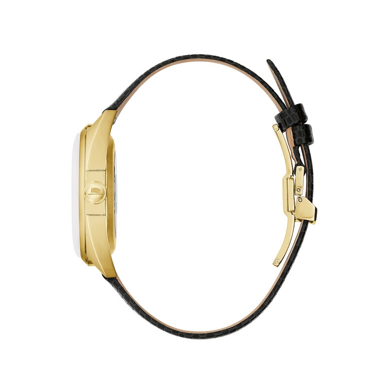 Main Image 2 of Men's Bulova Frank Sinatra 'Fly Me To The Moon' Collection Gold-Tone Strap Watch with White Dial (Model: 97B196)