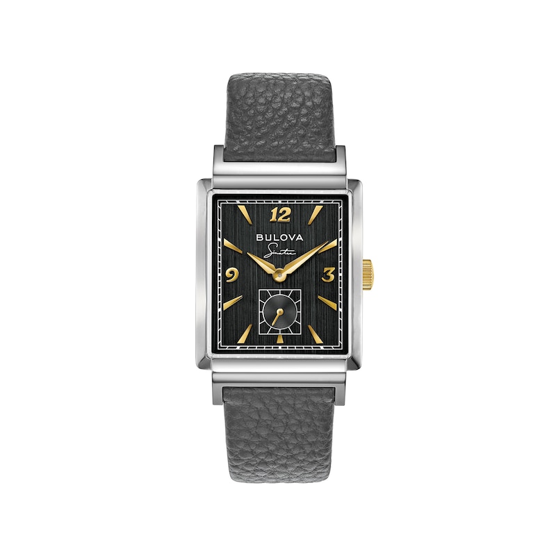Main Image 1 of Men's Bulova Frank Sinatra 'My Way' Collection Strap Watch with Rectangular Black Dial (Model: 98A261)
