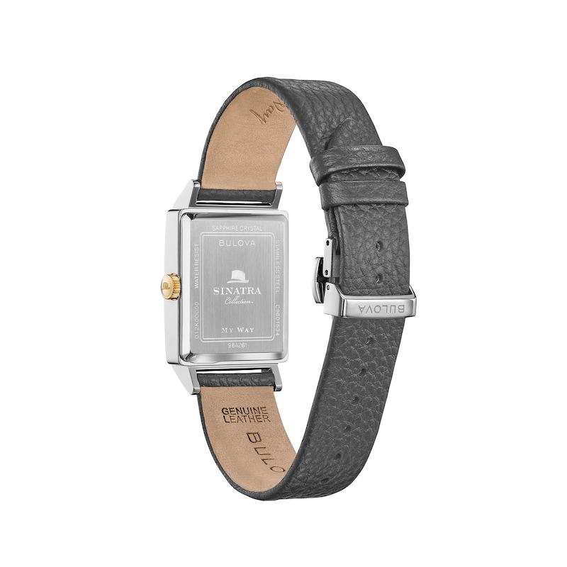 Main Image 3 of Men's Bulova Frank Sinatra 'My Way' Collection Strap Watch with Rectangular Black Dial (Model: 98A261)