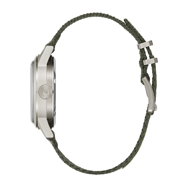 Main Image 2 of Men's Bulova Military HACK Strap Watch with Black Dial (Model: 96A259)