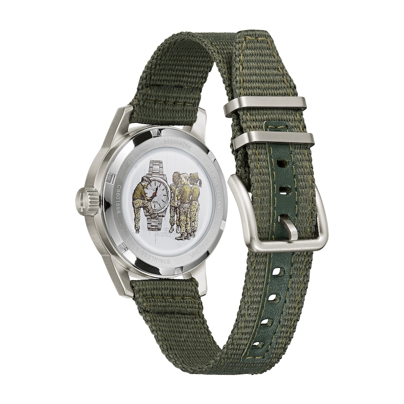 Main Image 3 of Men's Bulova Military HACK Strap Watch with Black Dial (Model: 96A259)