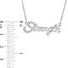 Thumbnail Image 2 of White Lab-Created Sapphire "Strength" Necklace in Sterling Silver