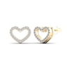 Thumbnail Image 0 of 1/6 CT. T.W. Diamond Heart Stud Earrings in 14K Gold