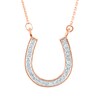 Thumbnail Image 1 of 1/10 CT. T.W. Diamond Horse Shoe Pendant in 10K Rose Gold