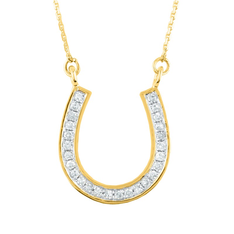 1/10 CT. T.W. Diamond Horse Shoe Pendant in 10K Gold