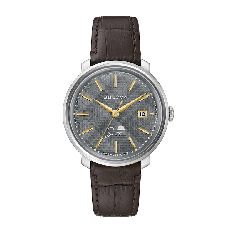 Main Image 1 of Men's Bulova Frank Sinatra 'The Best is Yet To Come' Collection Strap Watch with Grey Dial (Model: 96B345)