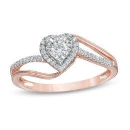 1/2ct Diamond Affordable Engagement/Promise Ring 14K Rose Gold 802865