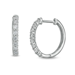 1/6 CT. T.W. Diamond Hoop Earrings in Sterling Silver